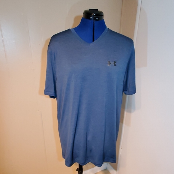 Under Armour Teal V-Neck Heat Gear Shirt - Picture 1 of 5